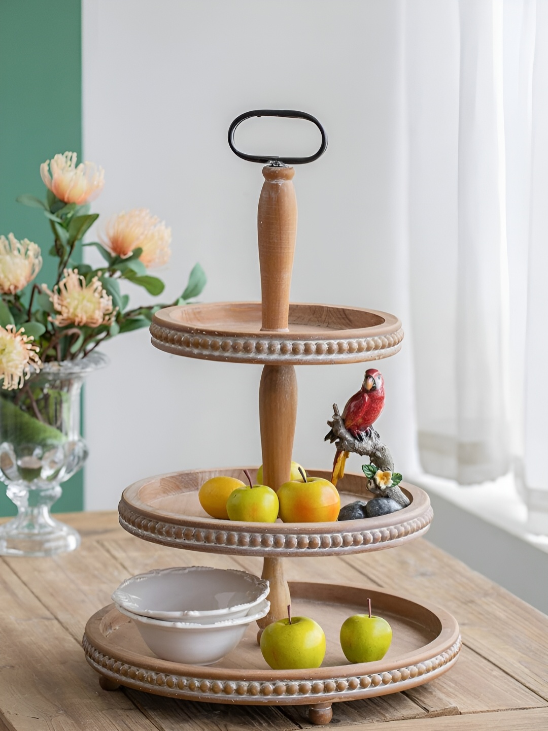 

Duadecor Wooden 3 Ter Cake Stand & Decorative Tiered Tray, White