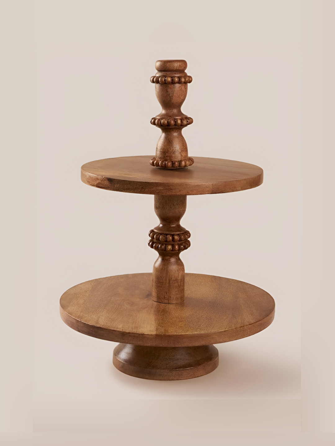 

Duadecor Wooden 2 Ter Cake Stand and Decorative Tiered Tray, Brown