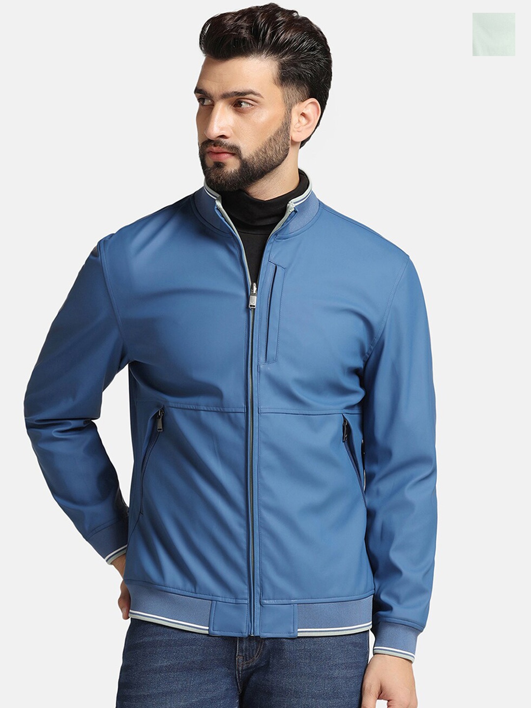 

Blackberrys Mock Collar Bomber Jacket, Blue