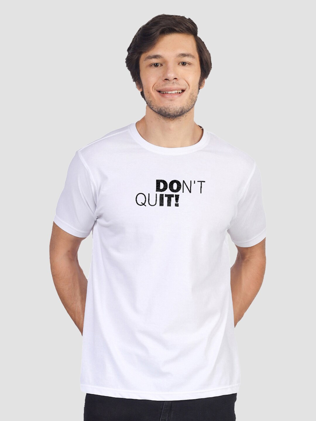 

Greylongg Typography Printed Short Sleeves T-shirt, White