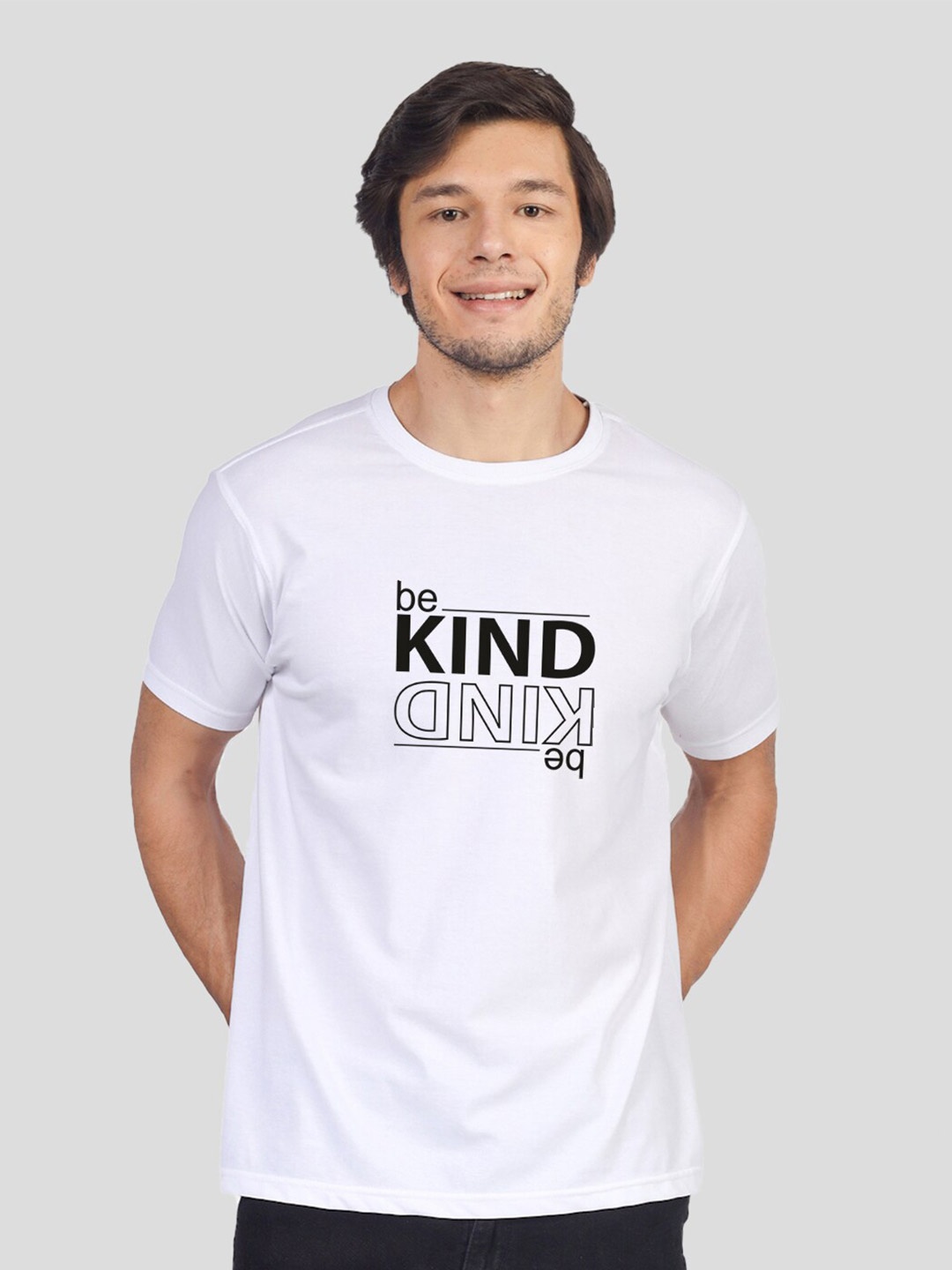 

Greylongg Typography Printed Round Neck Cotton Regular T-shirt, White