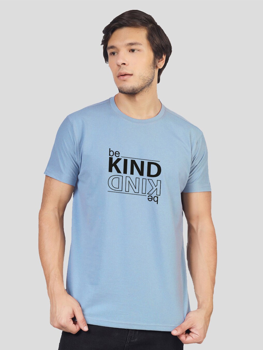 

Greylongg Typographic Printed Round Neck T-shirt, Blue