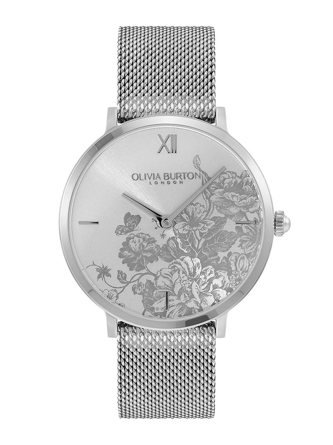 

Olivia Burton Women Stainless Steel Bracelet Style Straps Analogue Watch 24000115, Silver