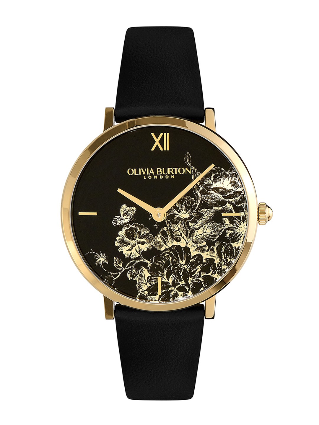 

Olivia Burton Women Leather Straps Analogue Watch 24000112, Black
