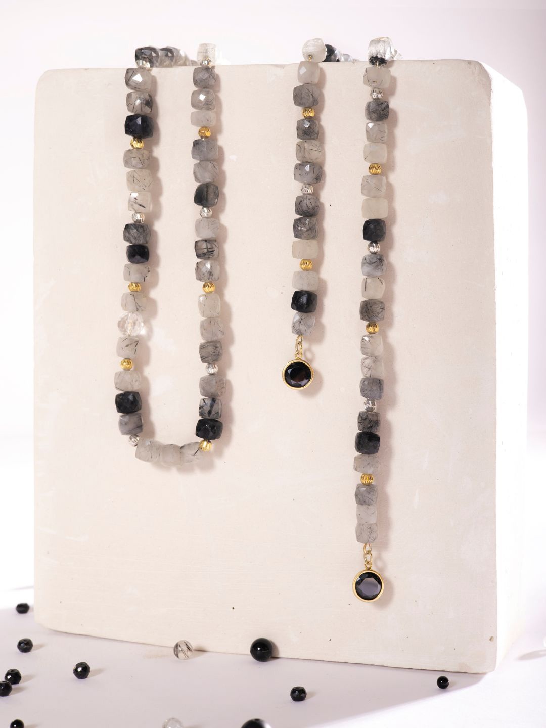 

Stone Story By Shruti Rutile Radiance Sterling Silver Necklace, Grey