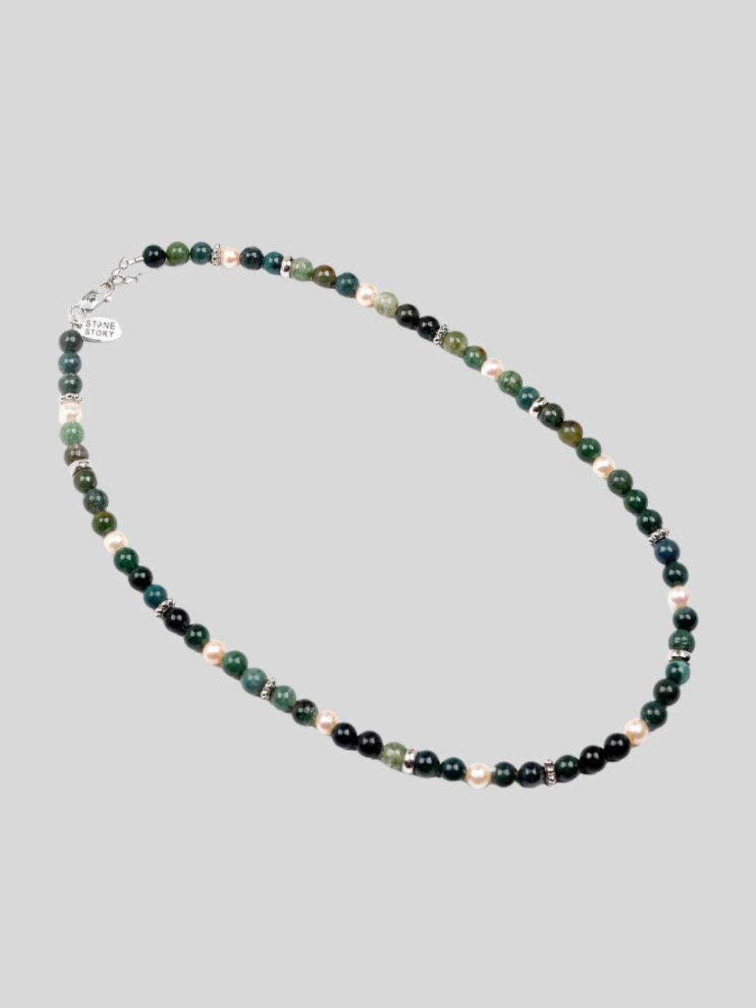 

Stone Story By Shruti Men Pearl Essence Stone Sterling Silver Necklace