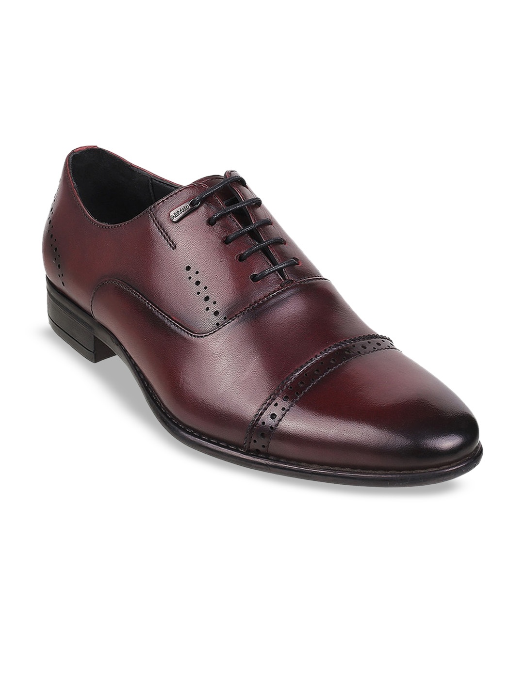 

Metro Men Perforated Leather Formal Brogues, Maroon