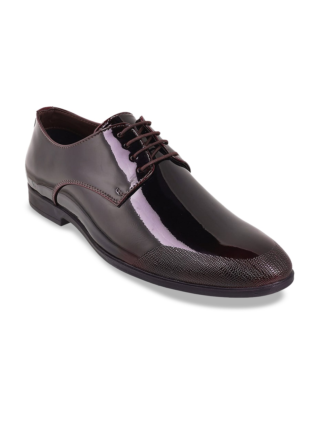 

WALKWAY by Metro Men Textured Formal Derbys, Maroon