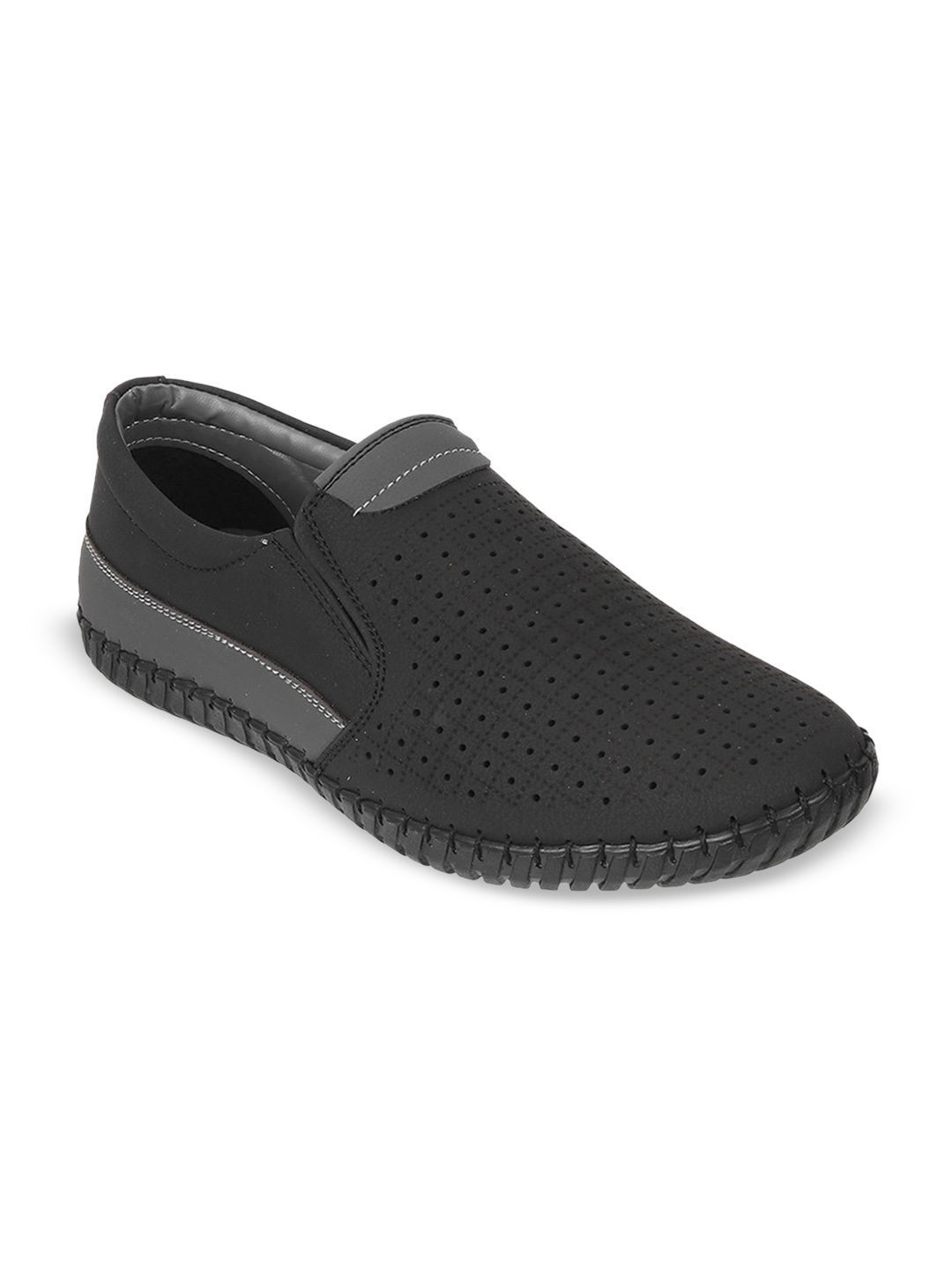 

WALKWAY by Metro Men Perforations Comfort Insole Slip-On Sneakers, Black