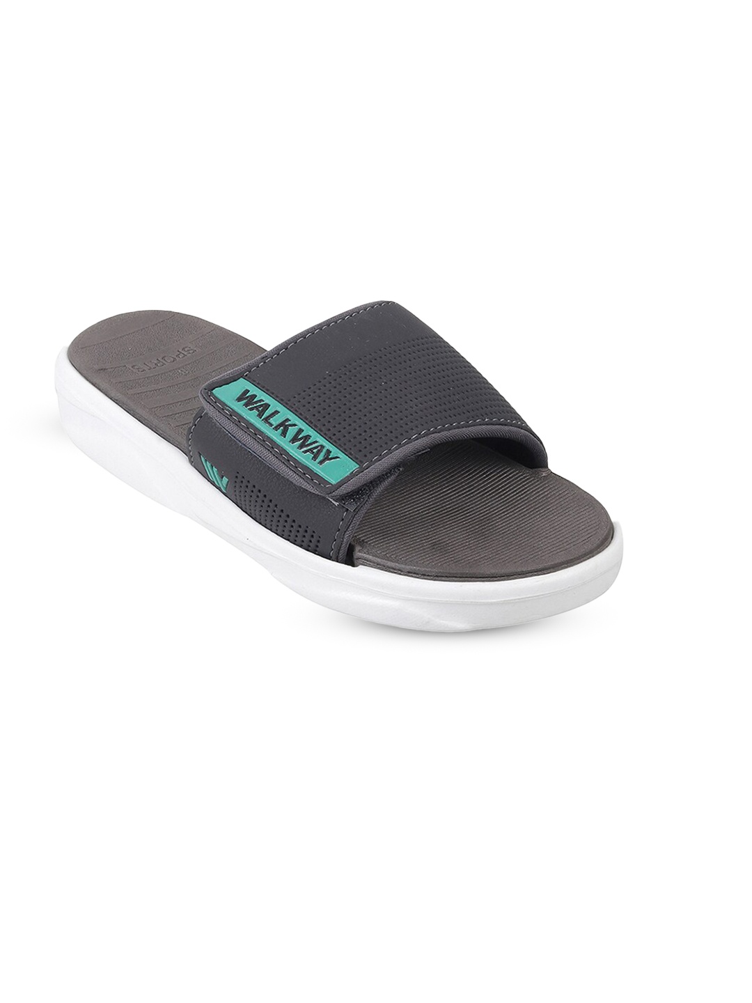 

WALKWAY by Metro Men Printed Open Toe Sliders, Grey