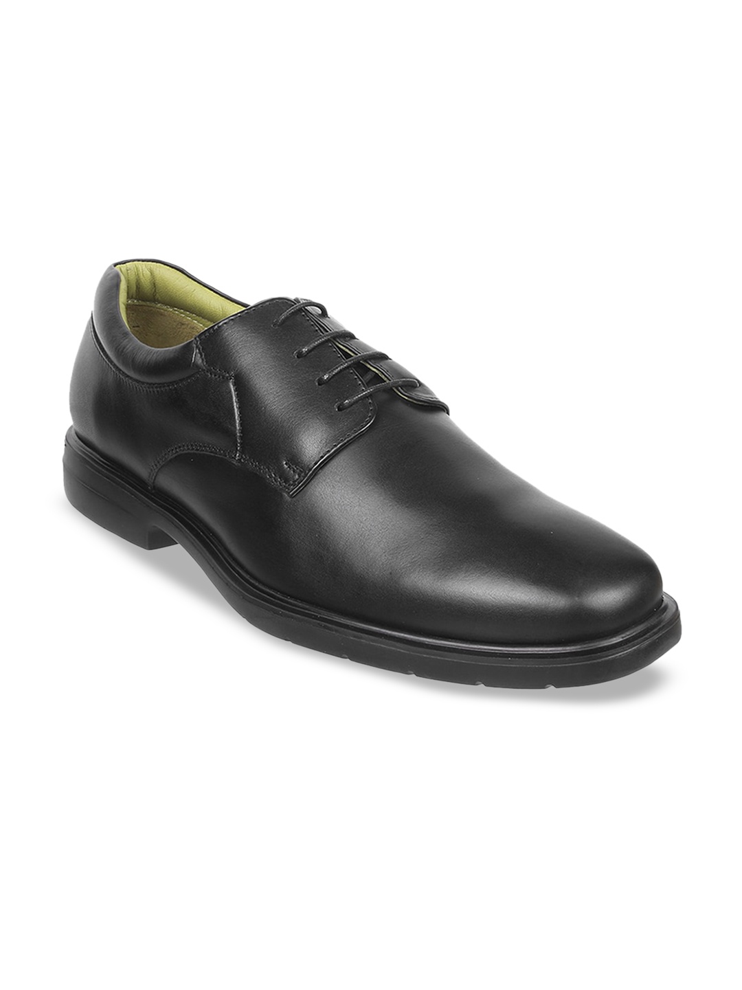 

DAVINCHI Men Textured Leather Formal Derbys, Black
