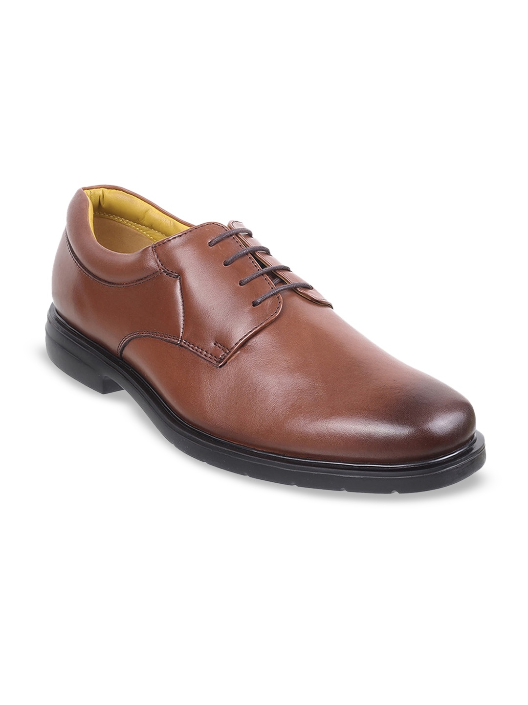 

DAVINCHI Men Textured Leather Formal Derbys, Tan