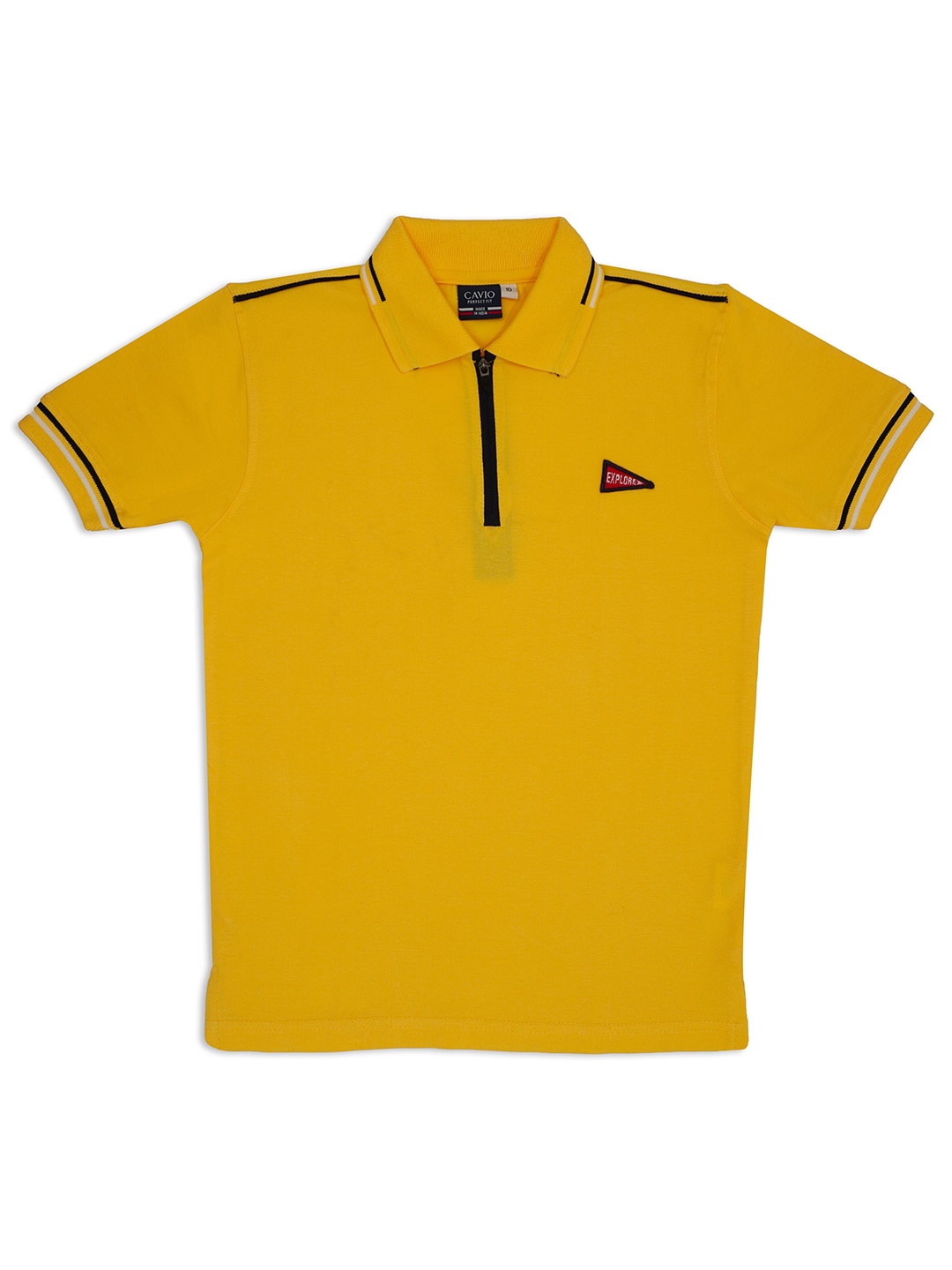 

CAVIO Boys Polo Collar Pure Cotton T-shirt, Yellow