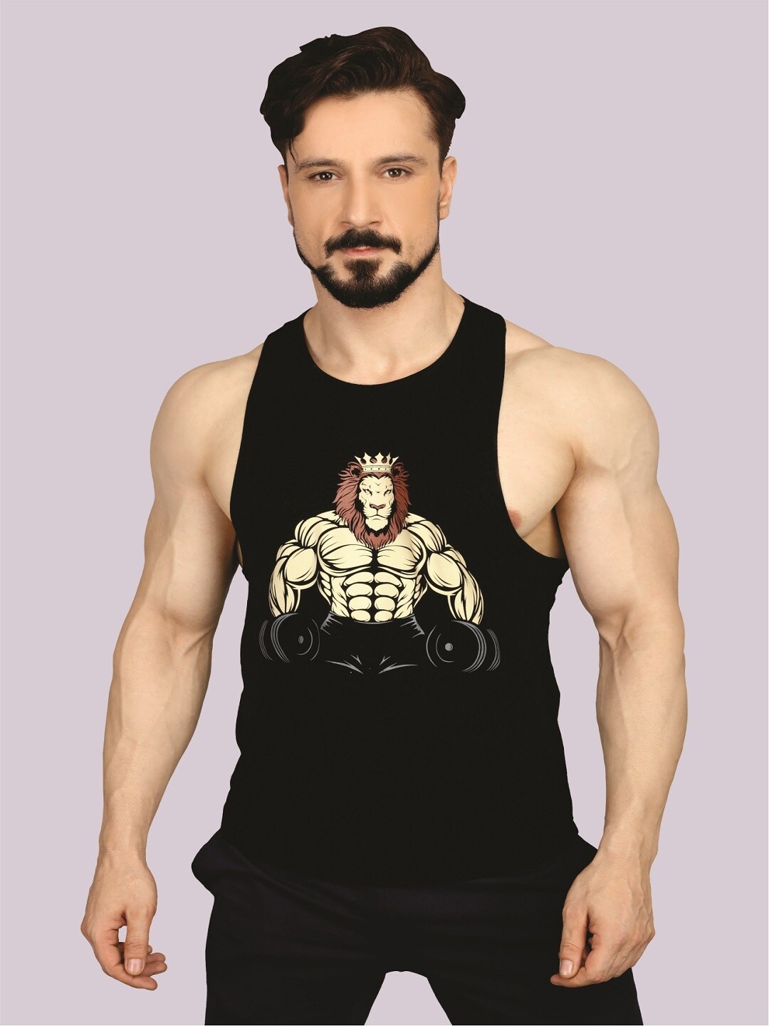 

ecott Graphic Printed Pure Cotton Bio Finish Pure Cotton T-shirt, Black