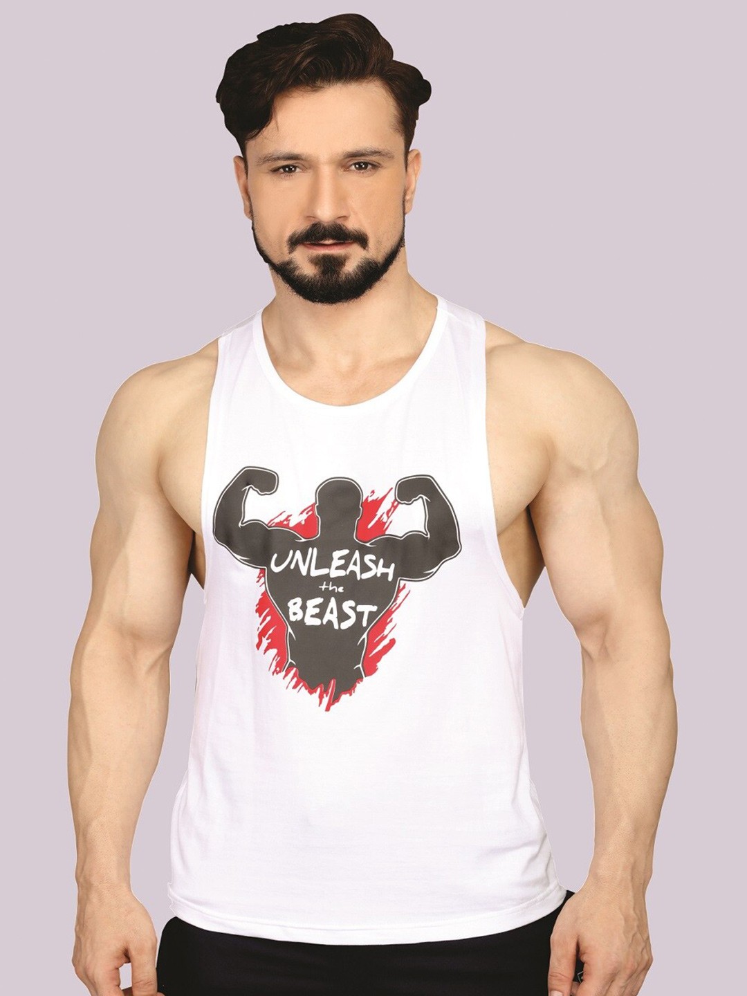 

ecott Graphic Printed Pure Cotton Bio Finish T-shirt, White