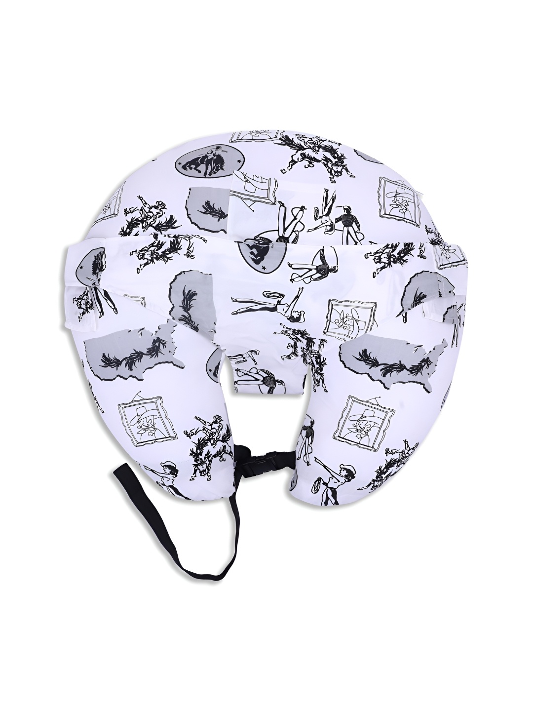 

Dormyo White & Grey Printed Fibre Filled Breathable Baby Pillow