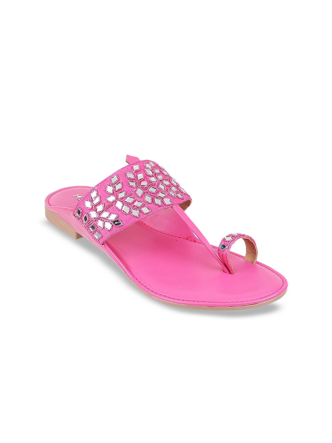 

Metro Ethnic Embellished One Toe Flats, Pink