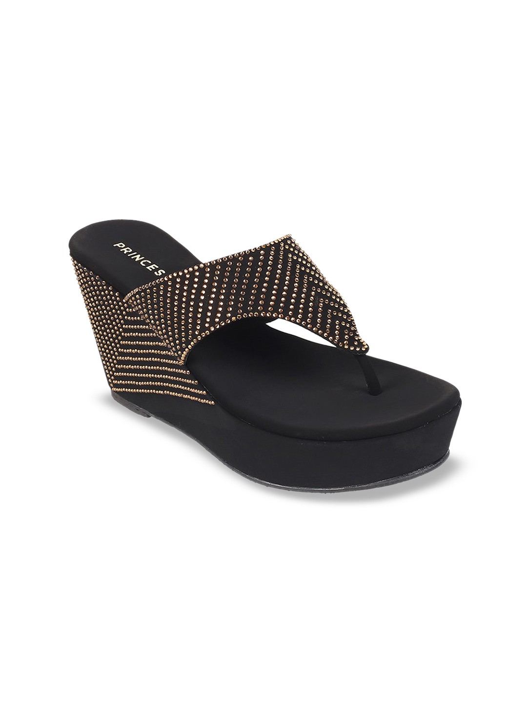 

Metro Embellished Open Toe Wedge Heels, Gold