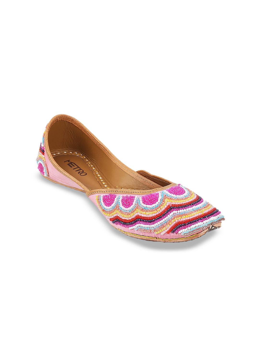 

Metro Embellished Mojaris Flats, Pink