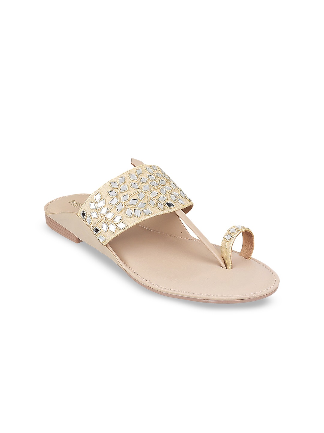 

Metro Embellished One Toe Flats, Beige