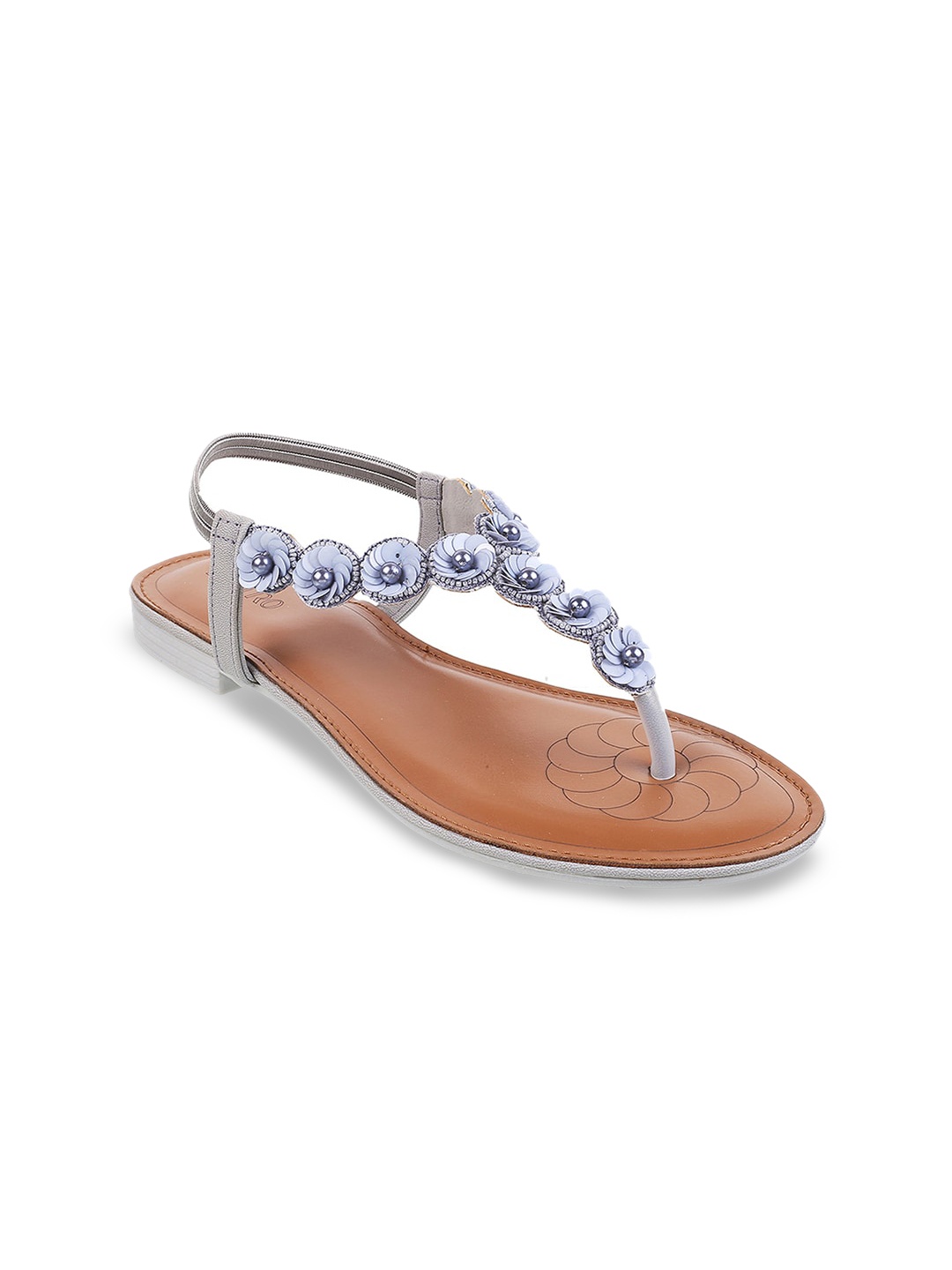 

Metro Embellished T-Strap Flats, Grey