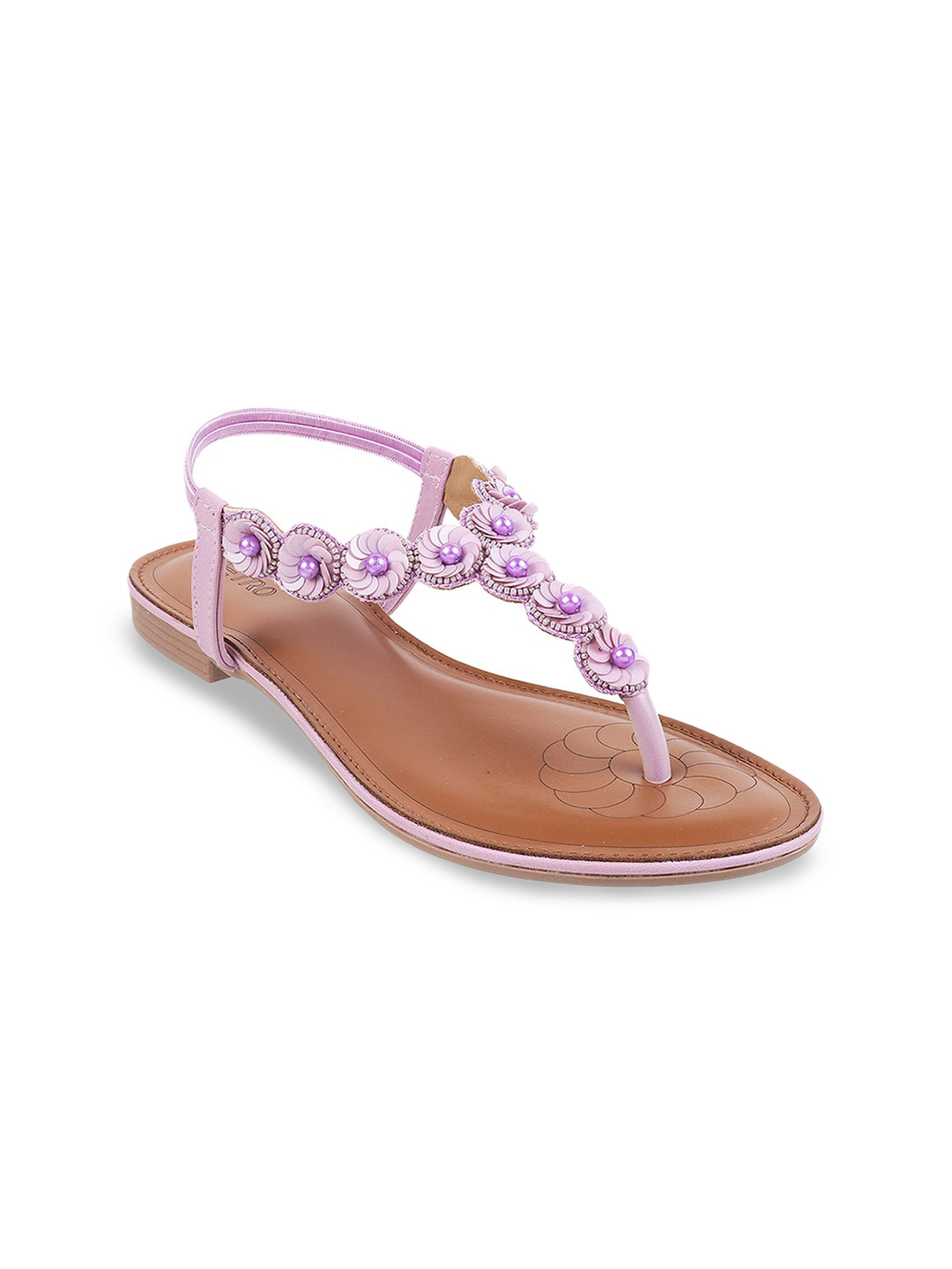 

Metro Embellished T-Strap Flats, Purple