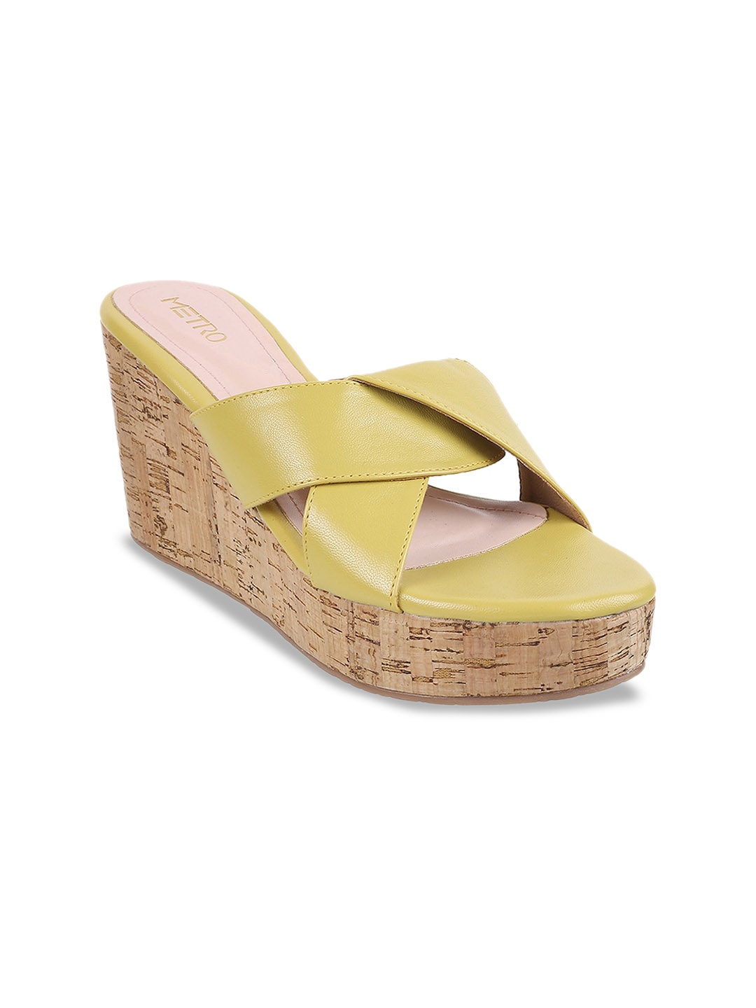 

Metro Twisted Open Toe Wedges, Yellow