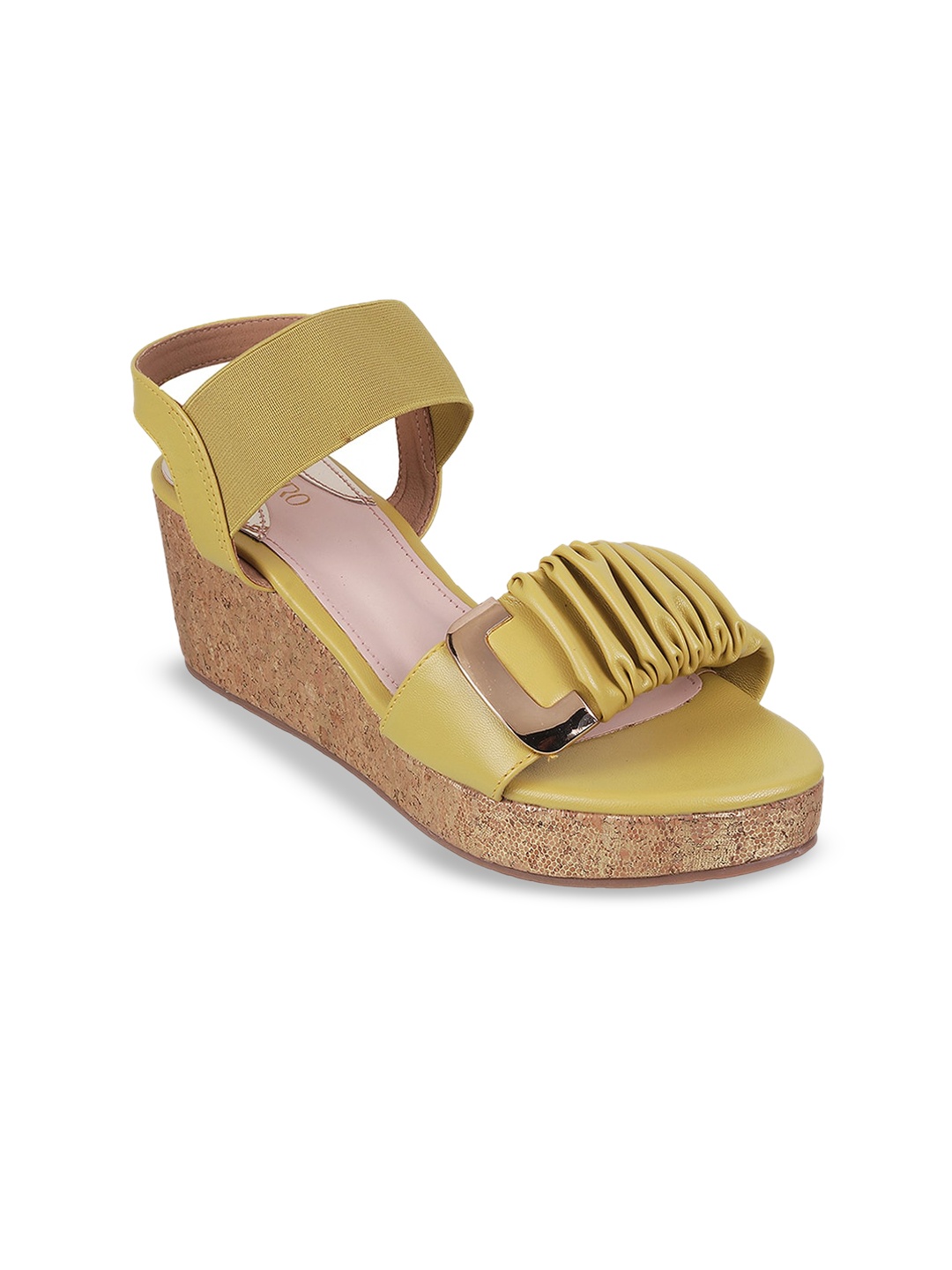 

Metro Textured Open Toe Wedges Heels, Yellow
