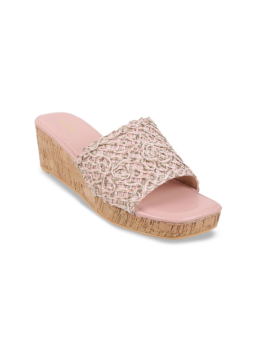 

Mochi Textured Open Toe Wedges, Peach