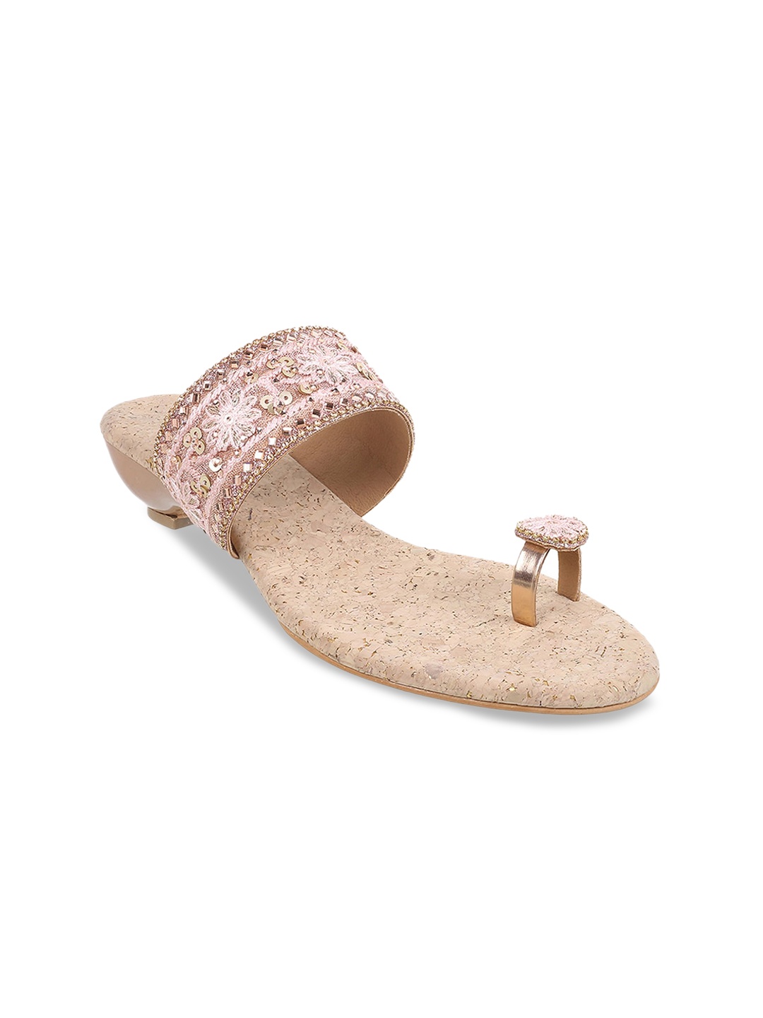 

Mochi Embellished One Toe Kitten Heels, Pink