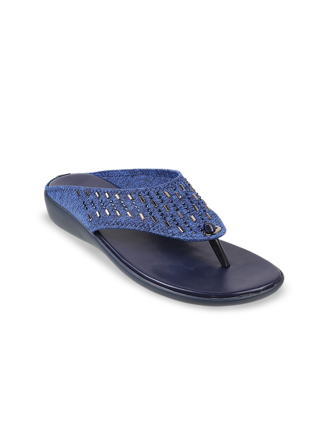 

Mochi Embellished Open Toe Flats, Blue
