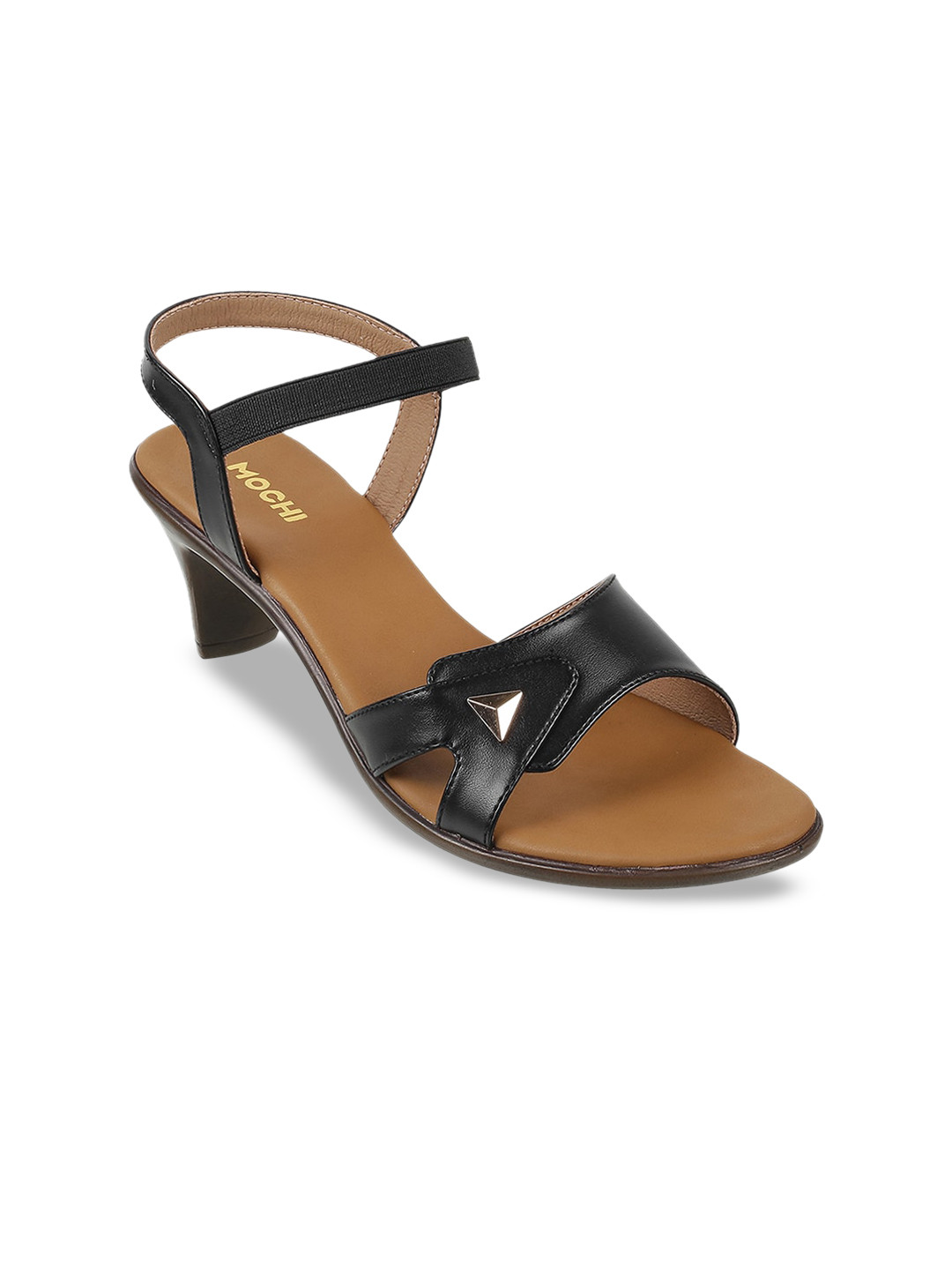 

Mochi Embellished Open Toe Block Heels, Black