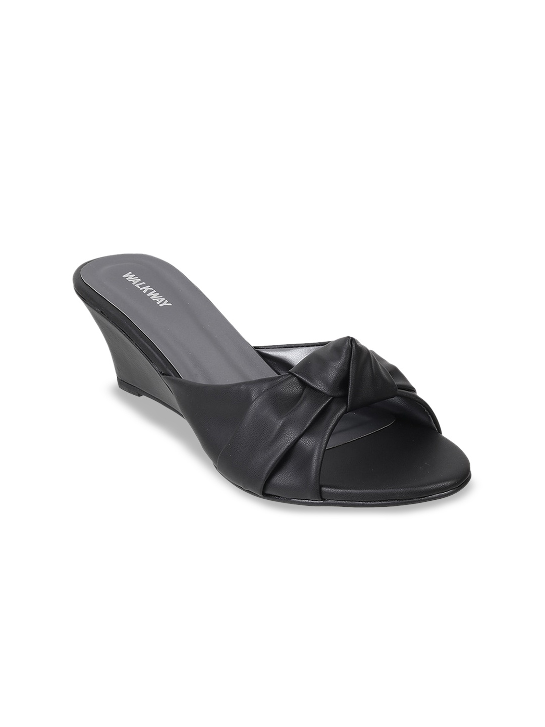 

WALKWAY by Metro Knotted Open Toe Wedges, Black