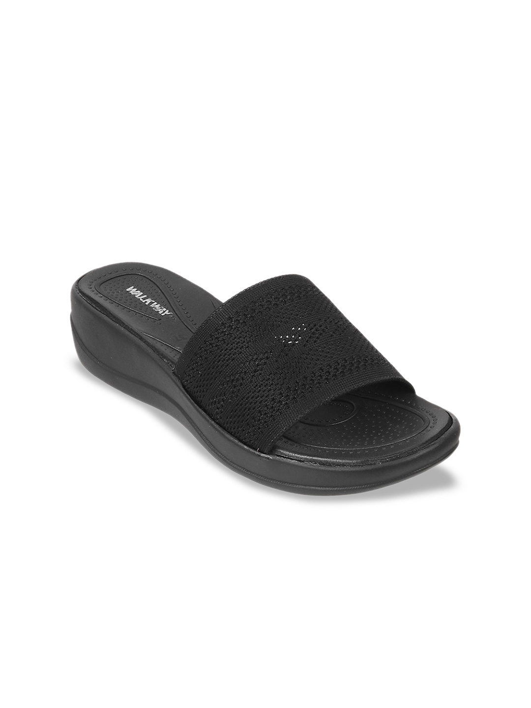 

WALKWAY by Metro Textured Open Toe Wedges, Black