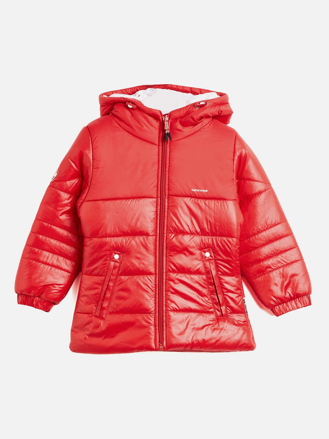 

Okane Girls Hooded Lightweight Puffer Jacket, Red