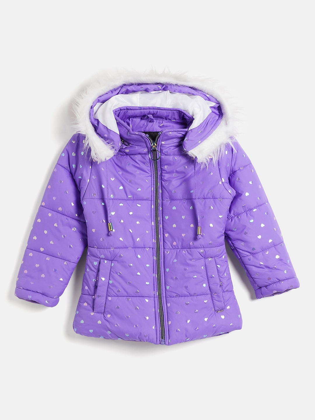 

Okane Girls Graphic Printed Hooded Lightweight Puffer Jacket, Mauve