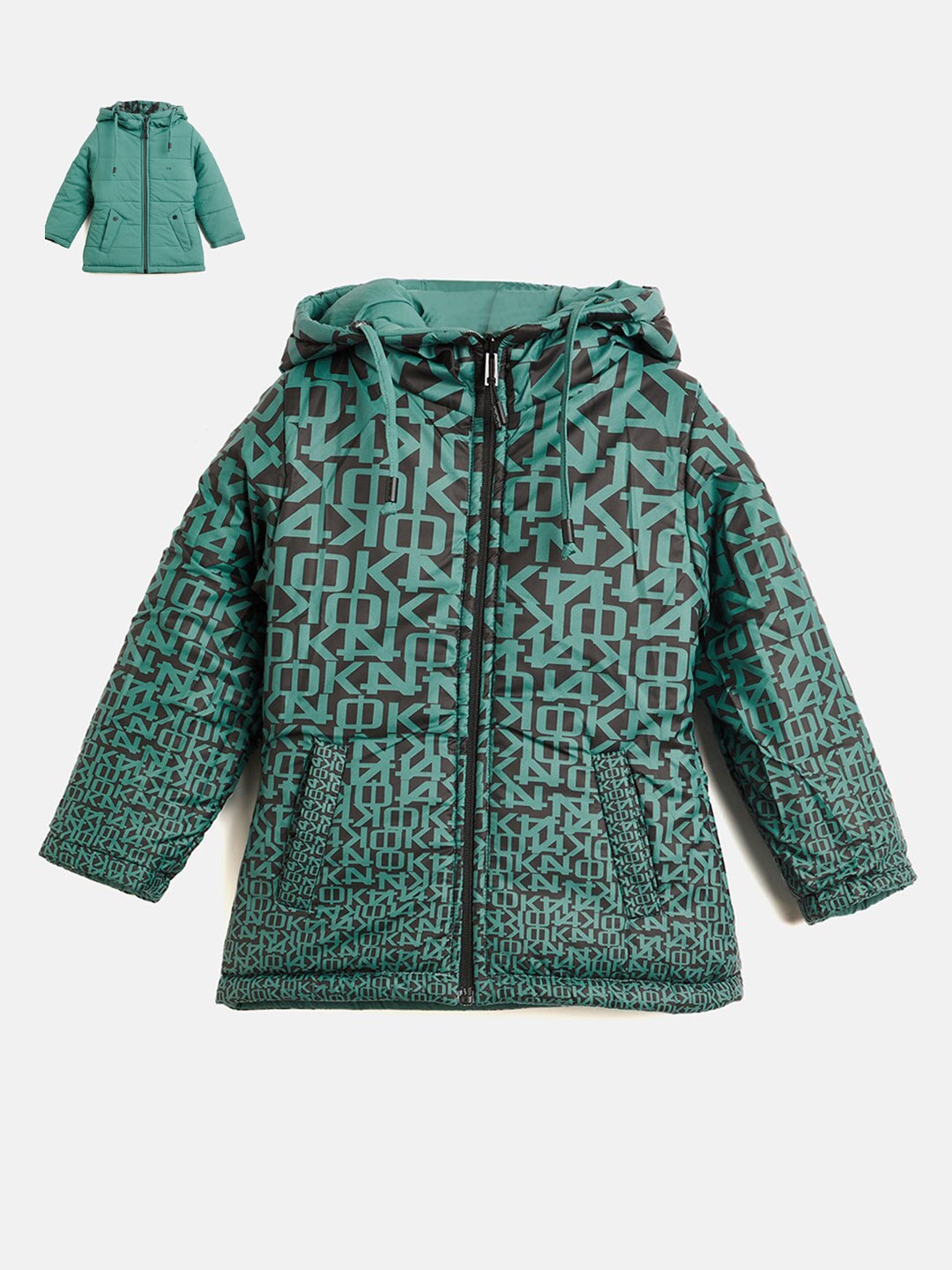 

Okane Girls Reversible Hooded Padded Jacket, Green