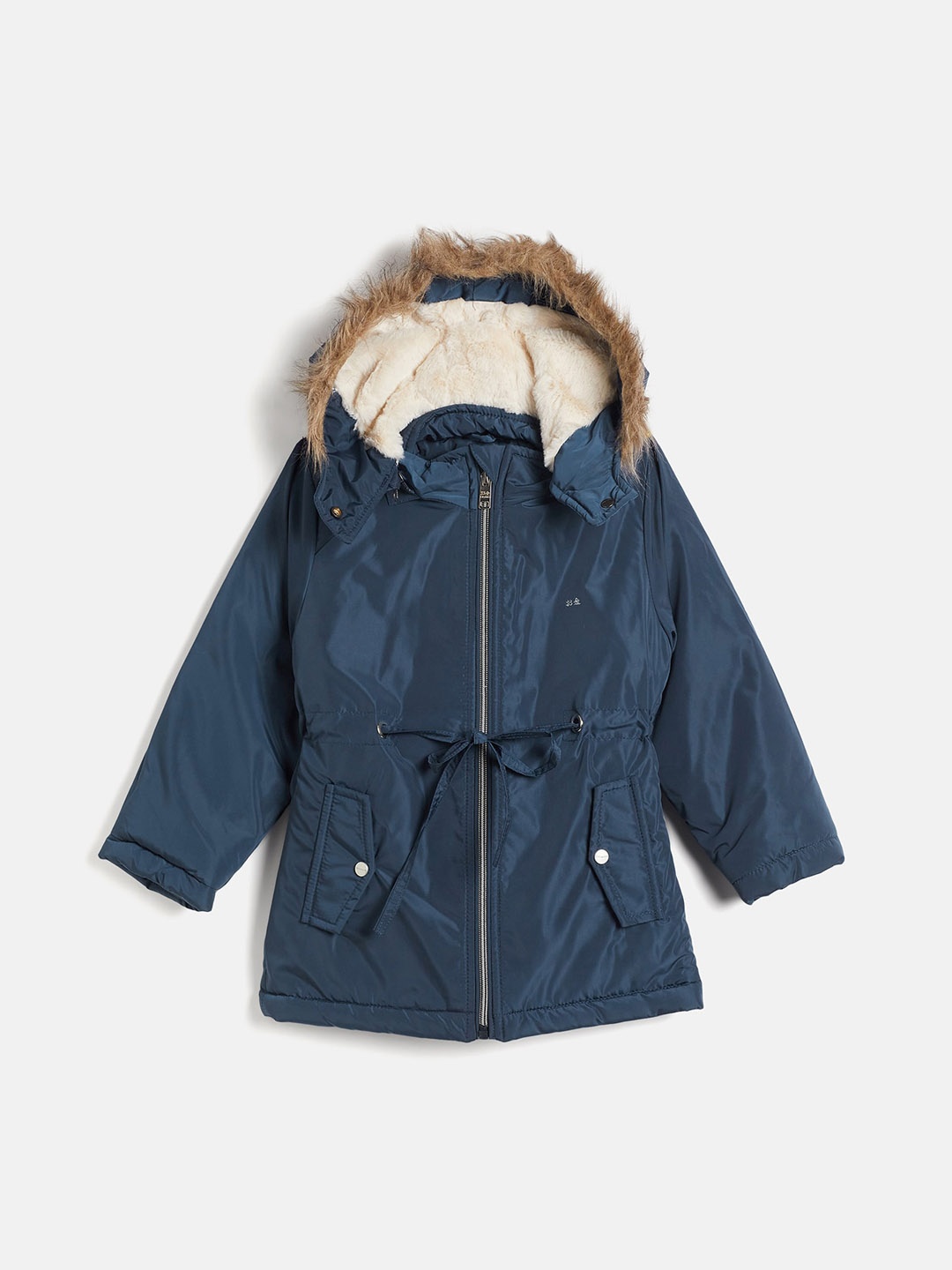 

Okane Girls Hooded Lightweight Parka Jacket, Navy blue