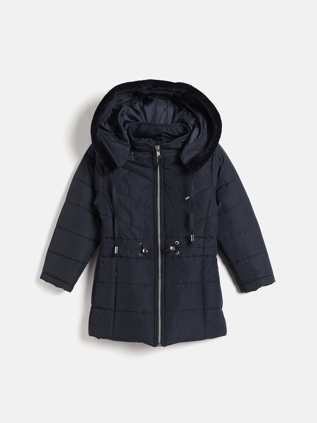 

Okane Girls Hooded Lightweight Padded Jacket, Navy blue