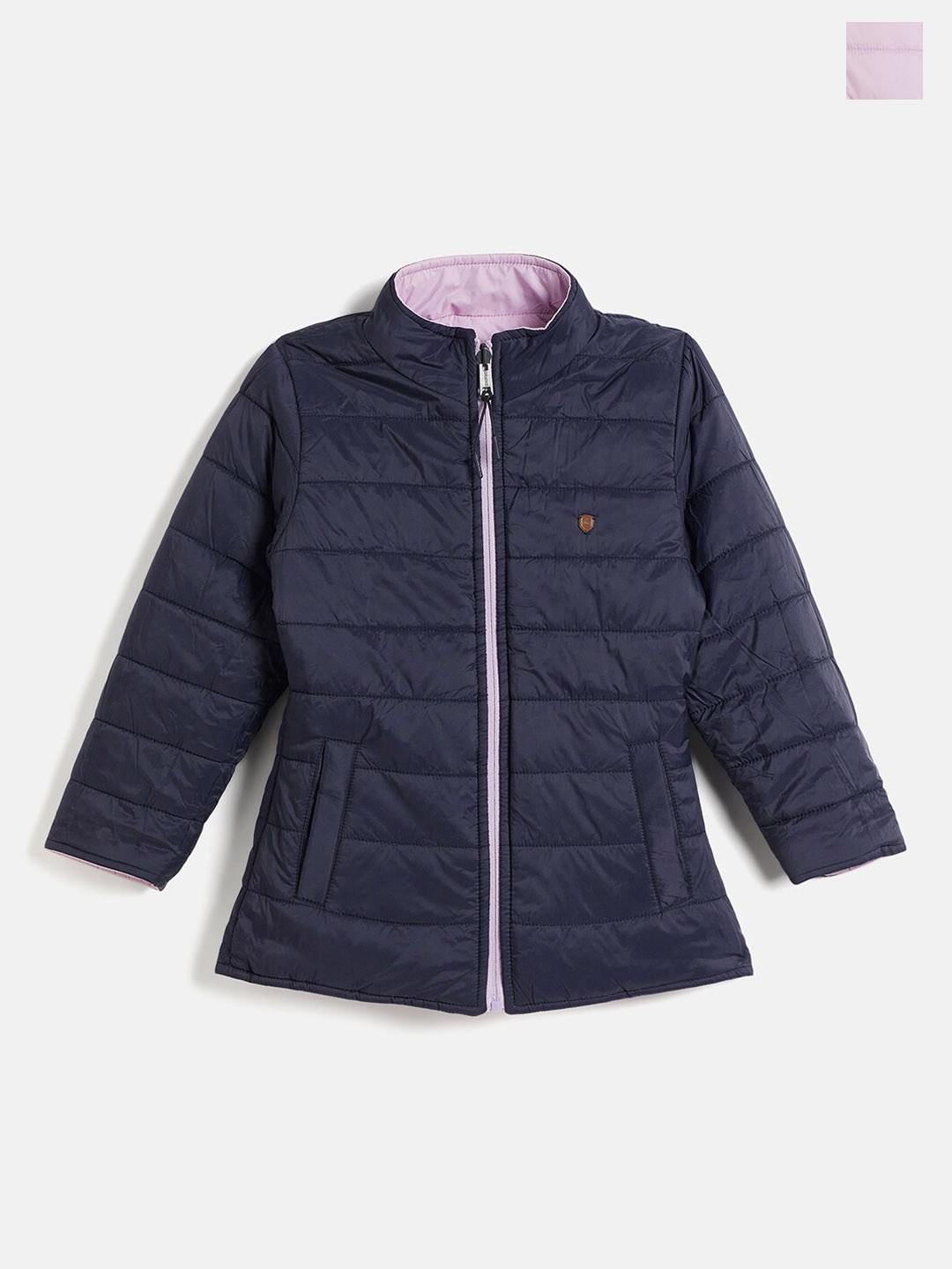 

Okane Girls Reversible Longline Padded Jacket, Navy blue
