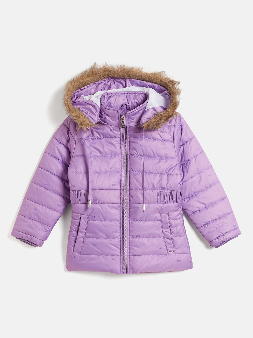 

Okane Girls Hooded Lightweight Faux Fur Trim Padded Jacket, Mauve