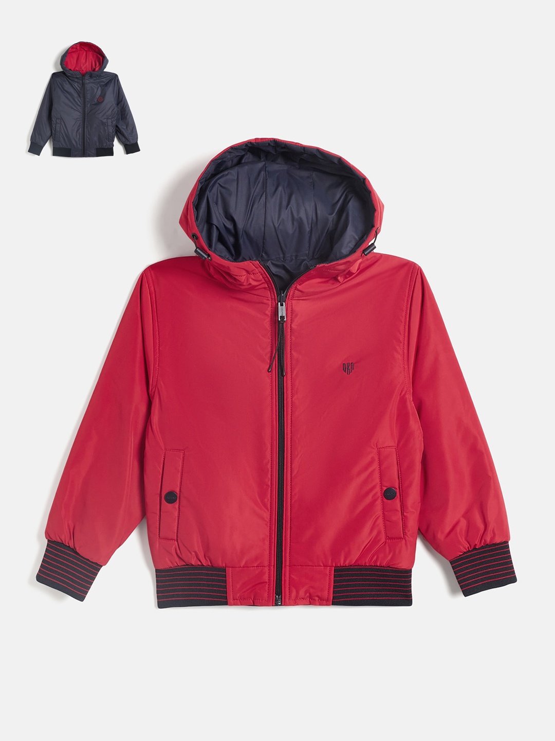 

Okane Boys Hooded Reversible Padded Jacket, Red