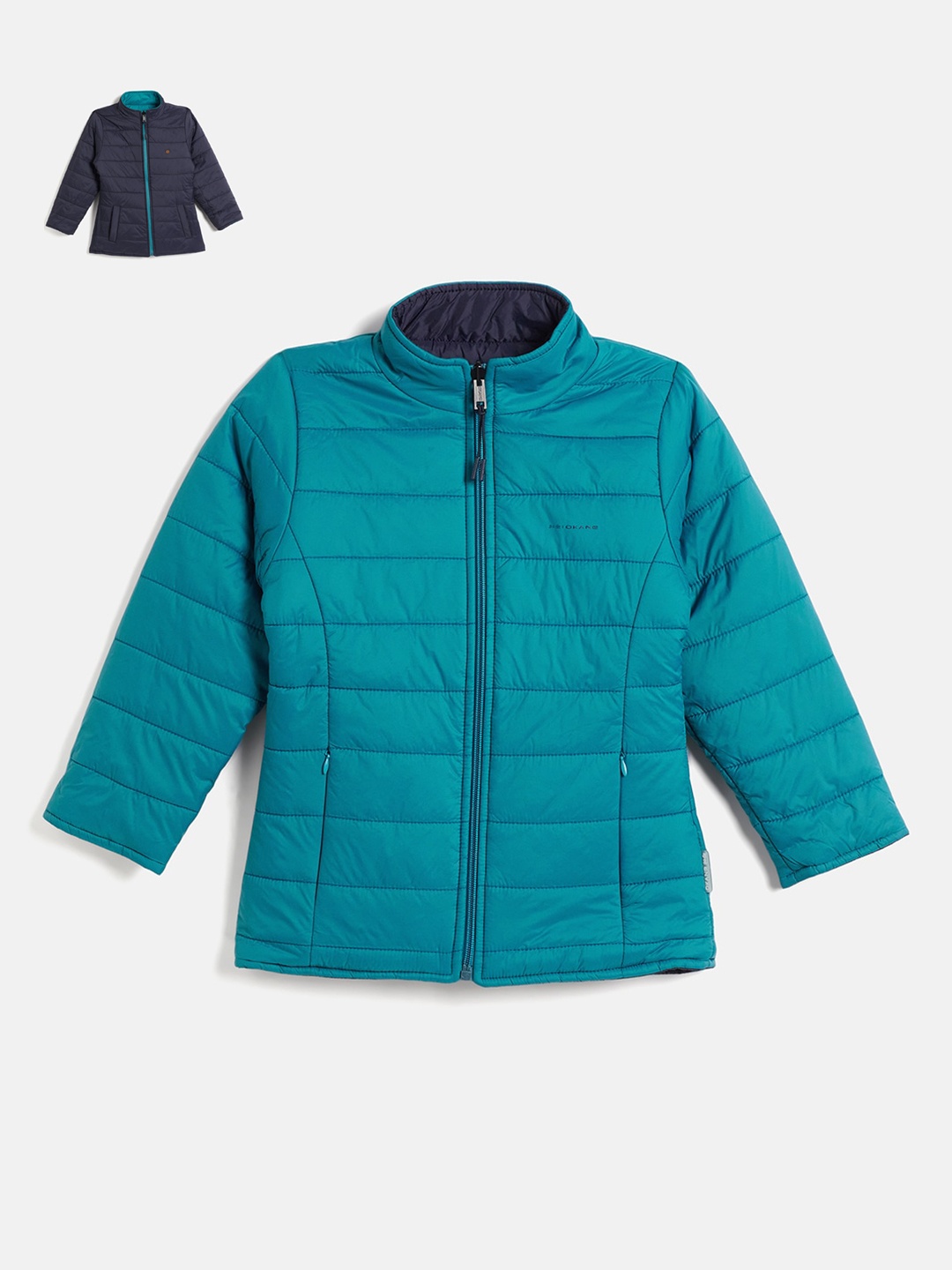 

Okane Girls Mock Collar Reversible Puffer Jacket, Green