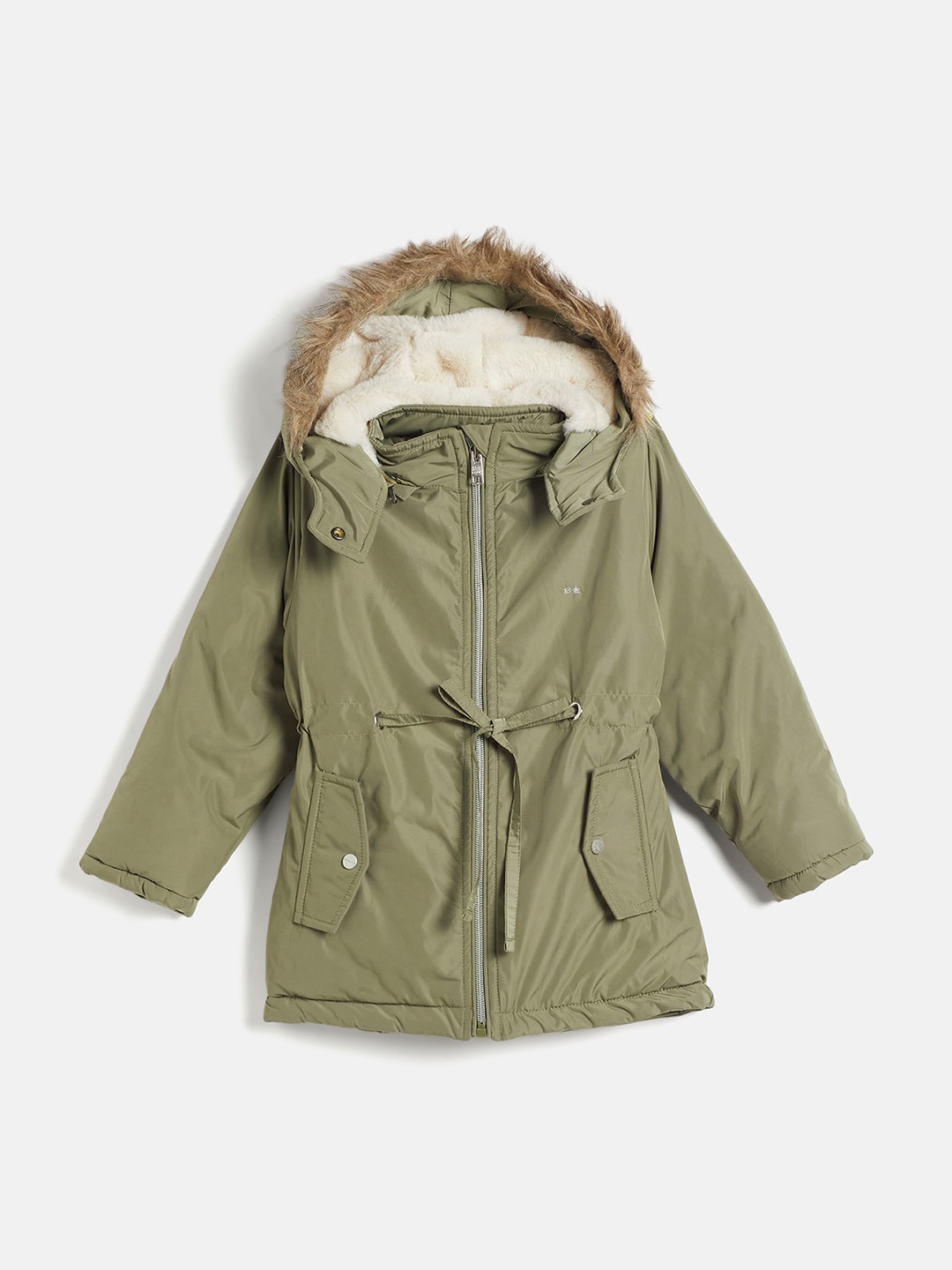 

Okane Girls Hooded Lightweight Puffer Jacket, Olive