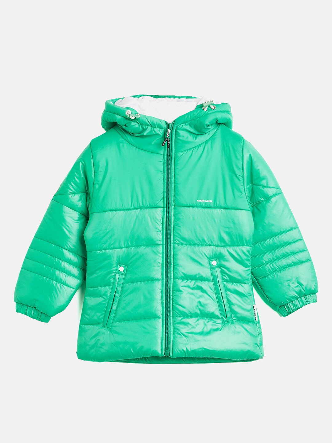 

Okane Girls Hooded Lightweight Puffer Jacket, Green