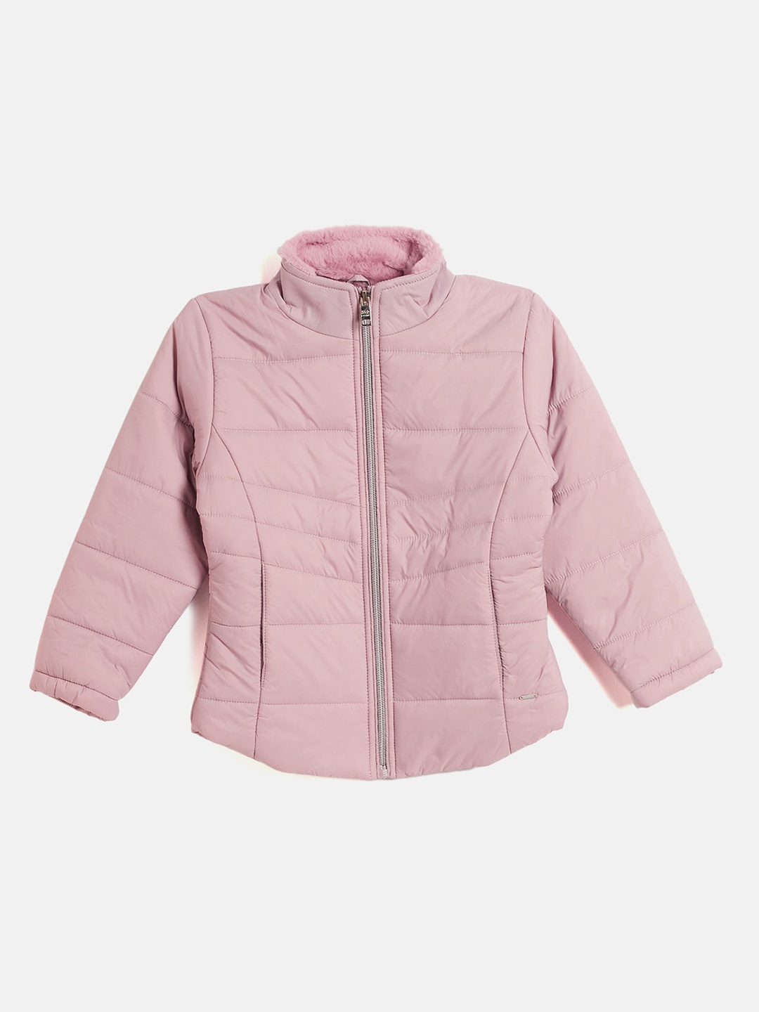 

Okane Girls Mandarin Collar Lightweight Puffer Jacket, Peach