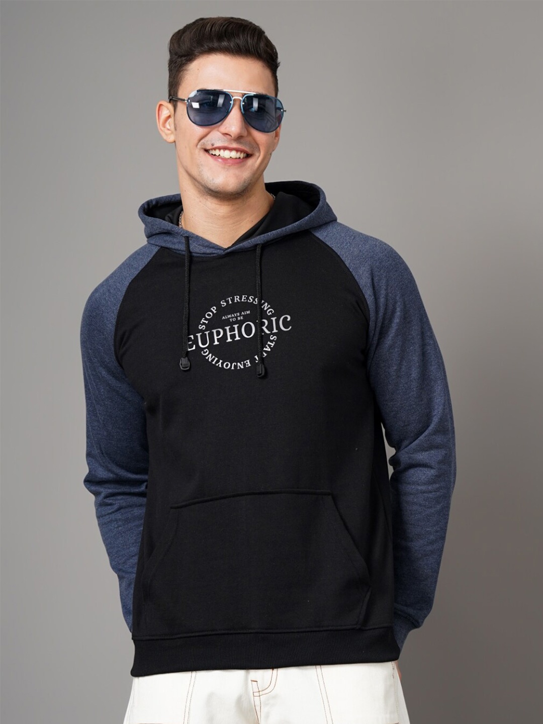 

PAUL STREET Typography Printed Hooded Sweatshirt, Black