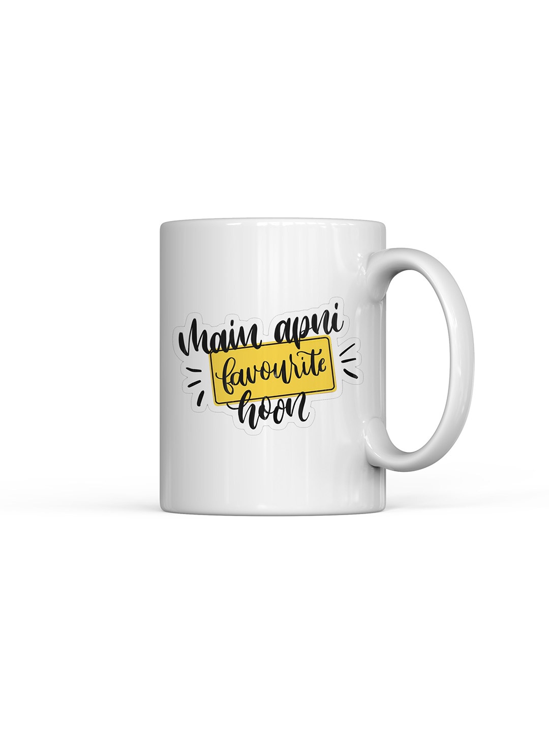 

Home Decor Expert White & Yellow Typography Printed Ceramic Glossy Mug 300ml