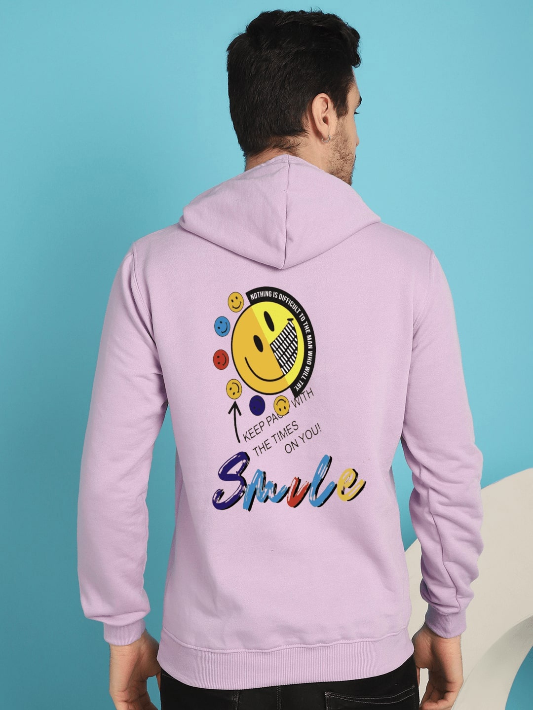 

YOU FOREVER Printed Hooded Fleece Sweatshirt, Lavender