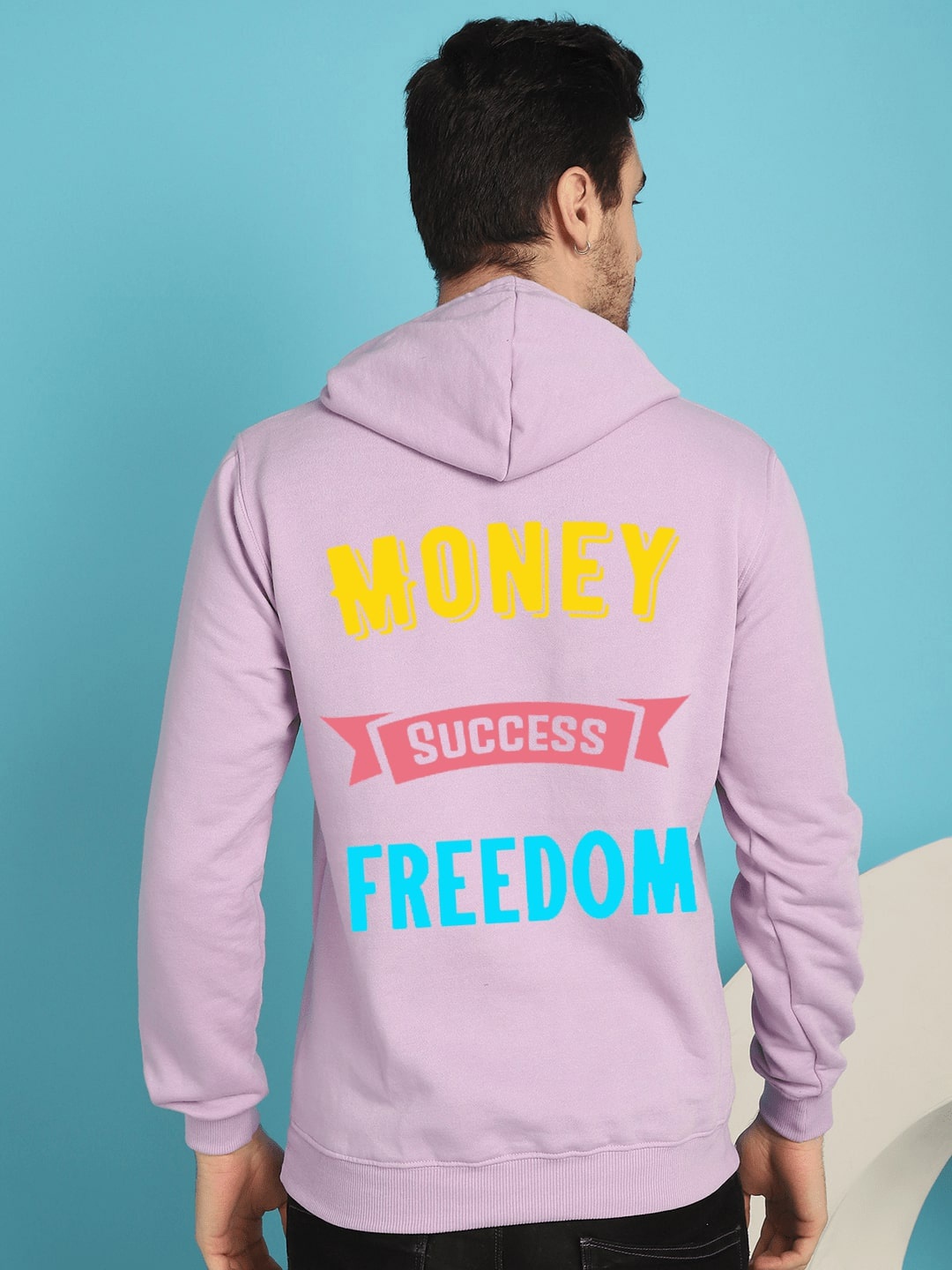 

YOU FOREVER Typography Printed Hooded Fleece Sweatshirt, Lavender